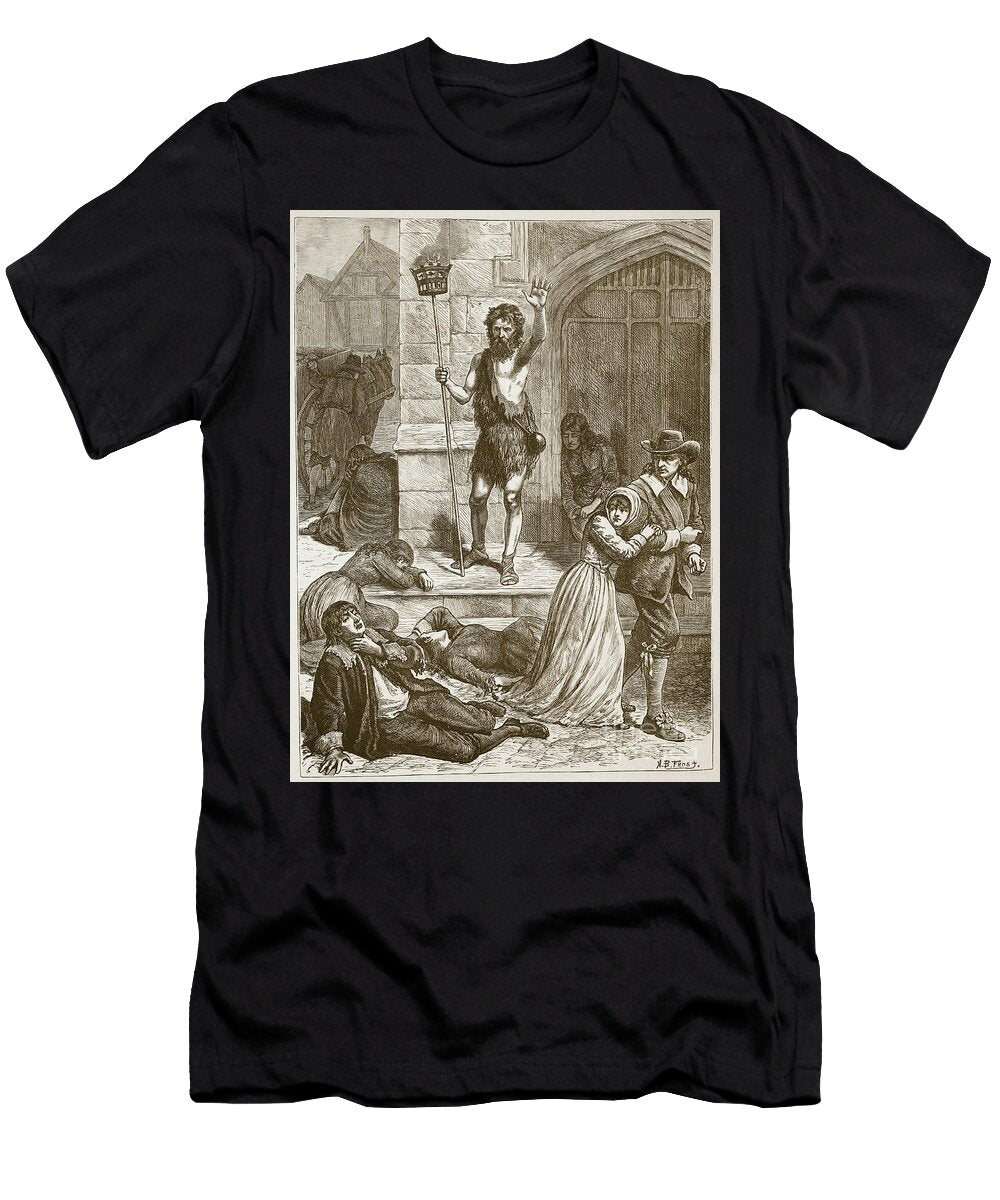 The Maniac Pronouncing the Doom of London During the Great Plague Arthur Burdett Frost T-Shirt