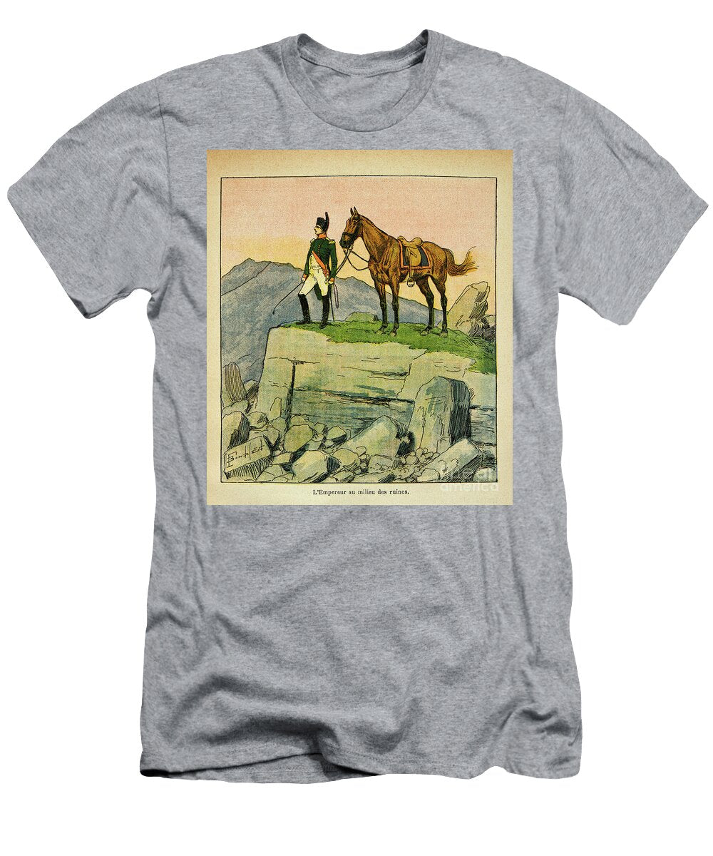 The Memorial of Saint Helene the Emperor Napoleon in the Middle of the Ruins Litho Louis Charles Bombled T-Shirt