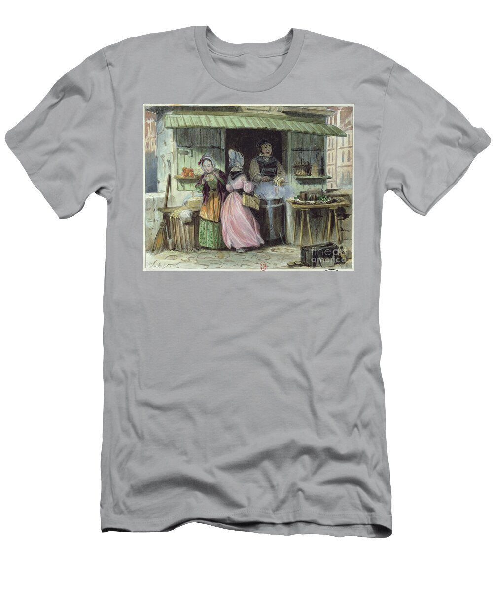The Merchant of Oublies in Paris 1st Half 19th Century French School T-Shirt