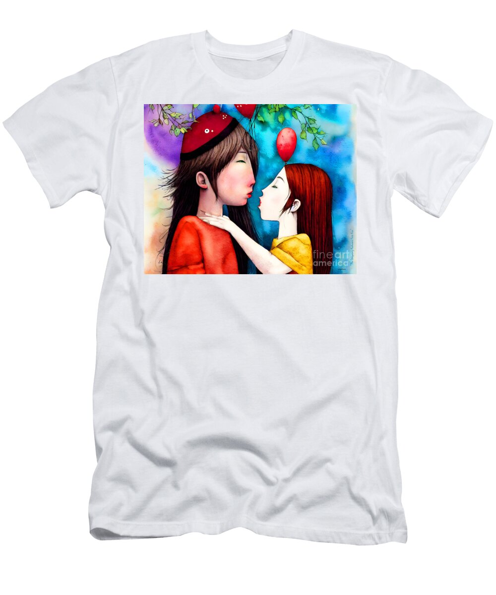 The Obligatory Awkward First Kiss 20230222e2 Wingsdomain Art and Photography T-Shirt