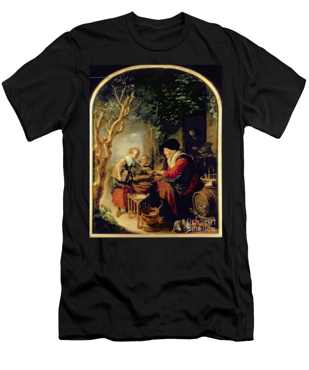 The Pancake Seller 1650 55 Gerrit or Gerard Dou T-Shirt