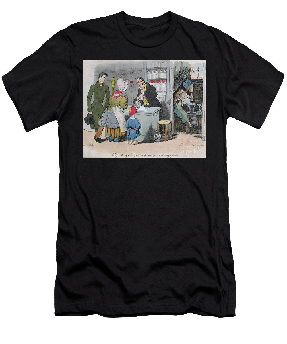 The Pharmacist and His Assistant Engraved By Langlume Circa 1840 Grandville T-Shirt