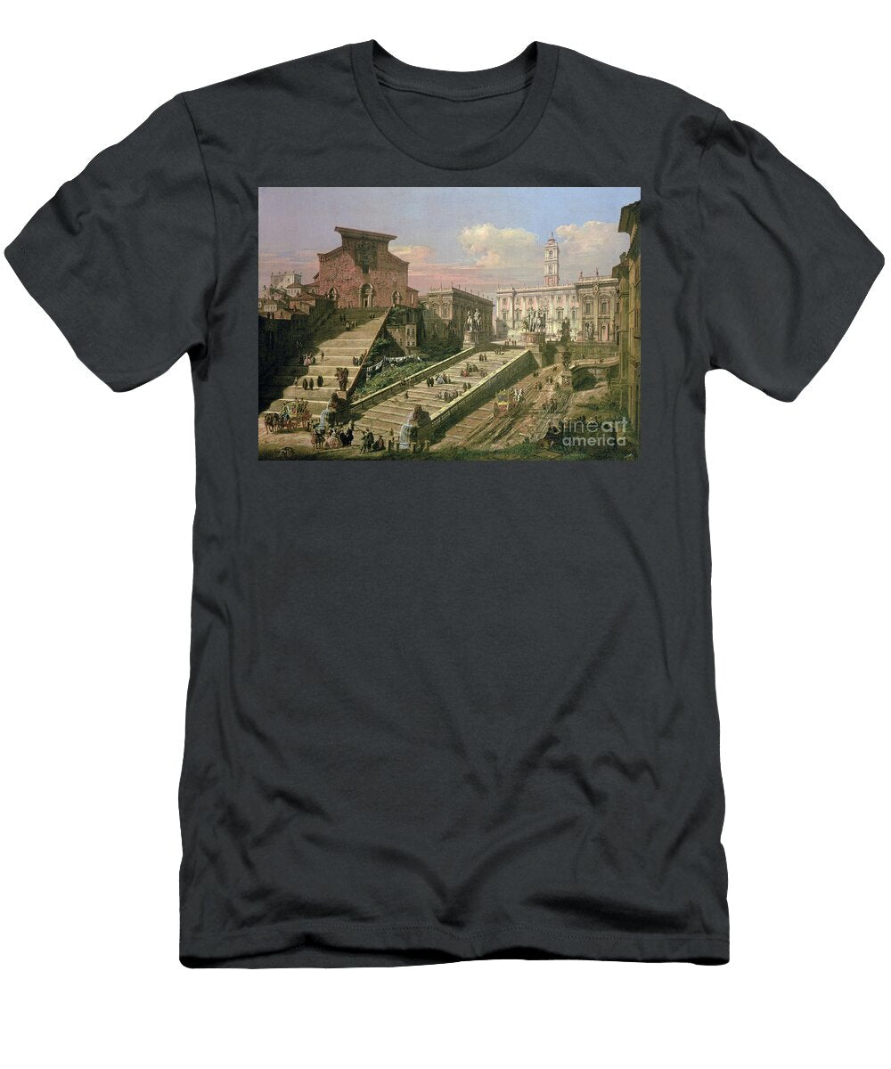 The Piazza Del Campidoglio and the Church of S Mario Daracoeli Rome B Bellotto T-Shirt