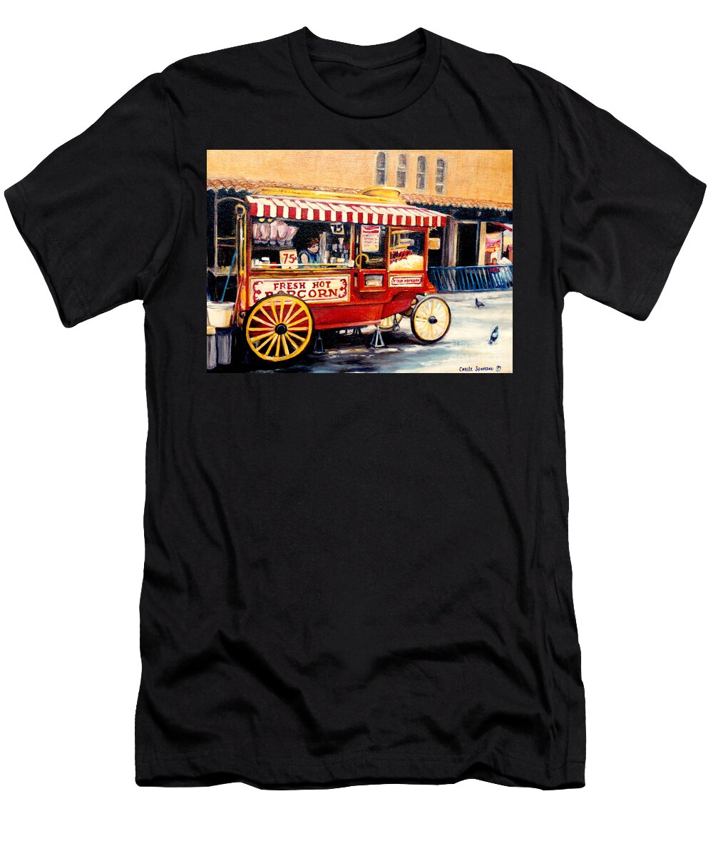 The Popcorn Cart Local Street Vendor Best Outdoor Fast Food Chip Wagon Hotdog Stand C Spandau Artist Carole Spandau T-Shirt