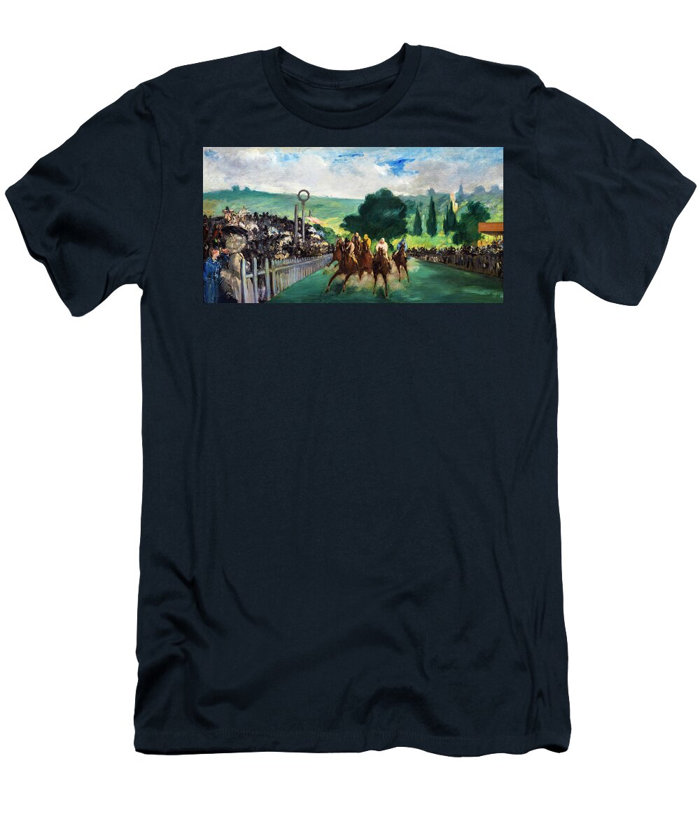 The Races At Longchamp By Edouard Manet 1866 Edouard Manet T-Shirt