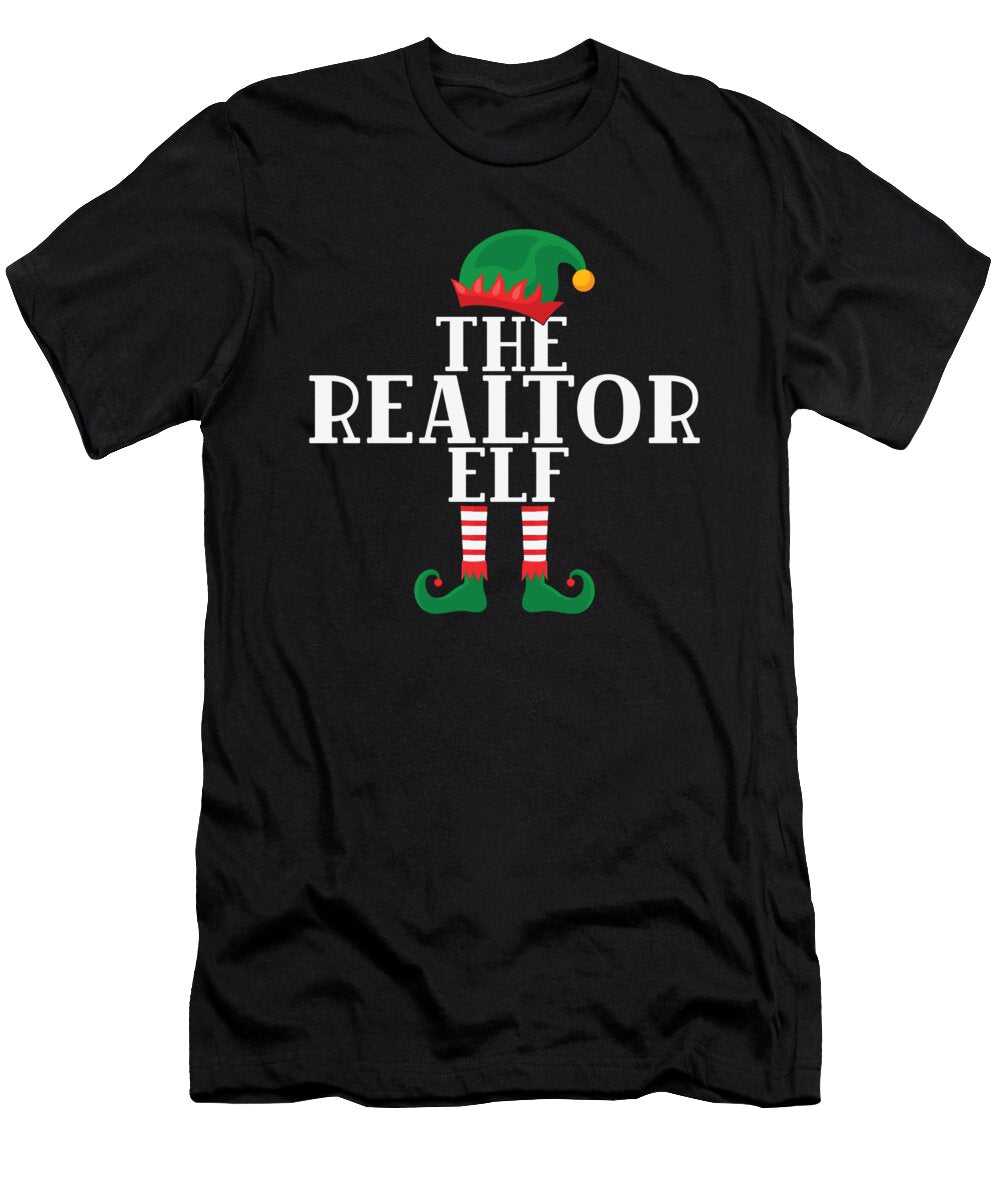 The Realtor Elf Christmas Real Estate Gift Licensed Art T-Shirt