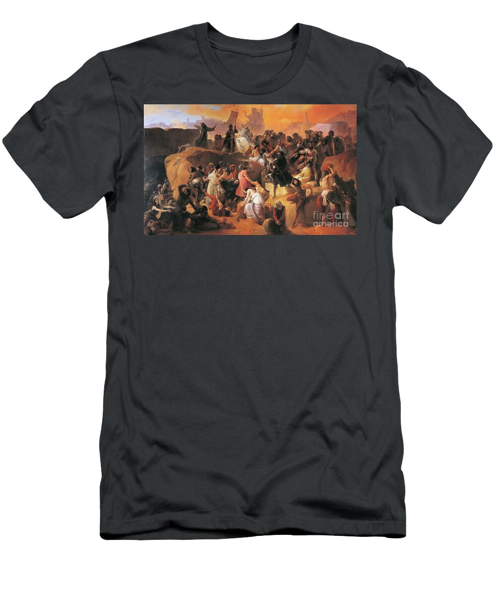 The Thirst Suffered By the First Crusaders in Jerusalem By Francesco Hayez Detail Francesco Hayez T-Shirt