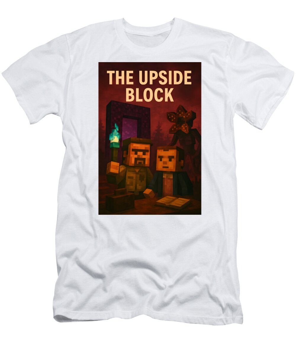 The Upside Block Piel Art Mashup of in Minecraft Green Tina T-Shirt