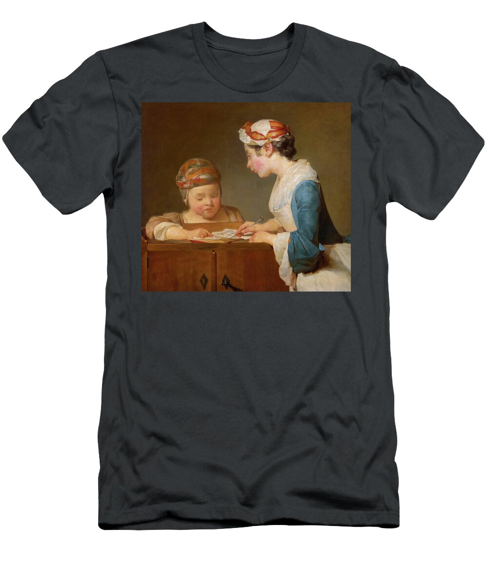 The Young Schoolmistress 1737 Jean Simeon Chardin T-Shirt