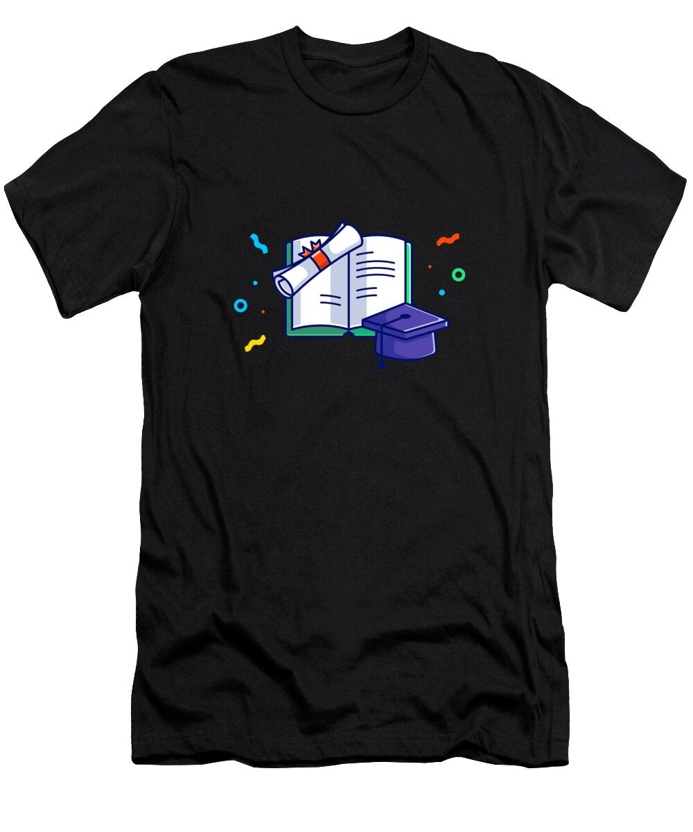 Thesis Book Graduation Hat and Certificate Joe Charles T-Shirt