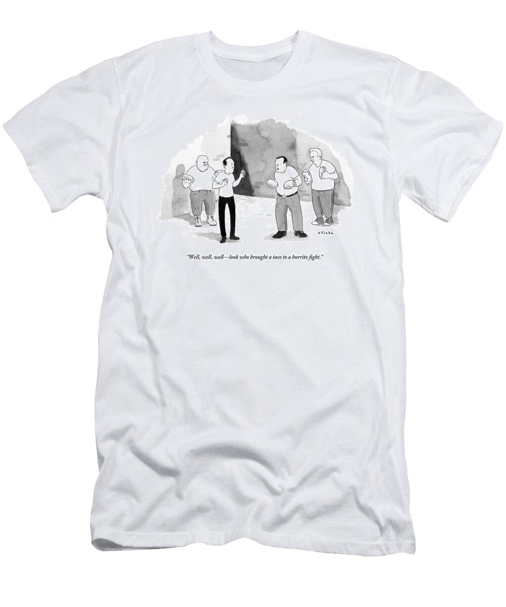 Three Big Guys and One Skinny Guy Are Standing Emily Flake T-Shirt