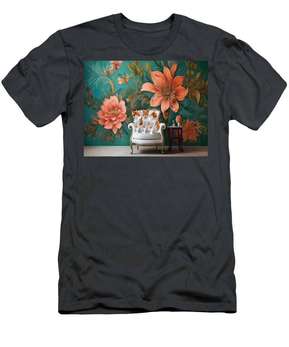 Threefold Charm on a Floral Afternoon Cindy Leaphart T-Shirt