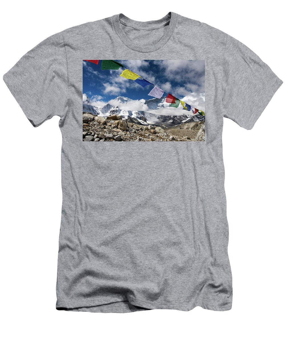 Tibetan Prayer Flags on a Mountain Mario Colonel T-Shirt