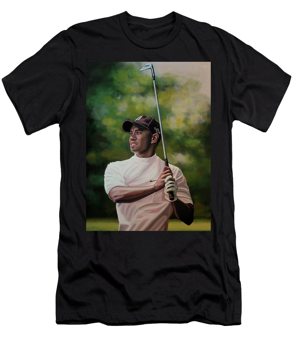 Tiger Woods Painting Paul Meijering T-Shirt
