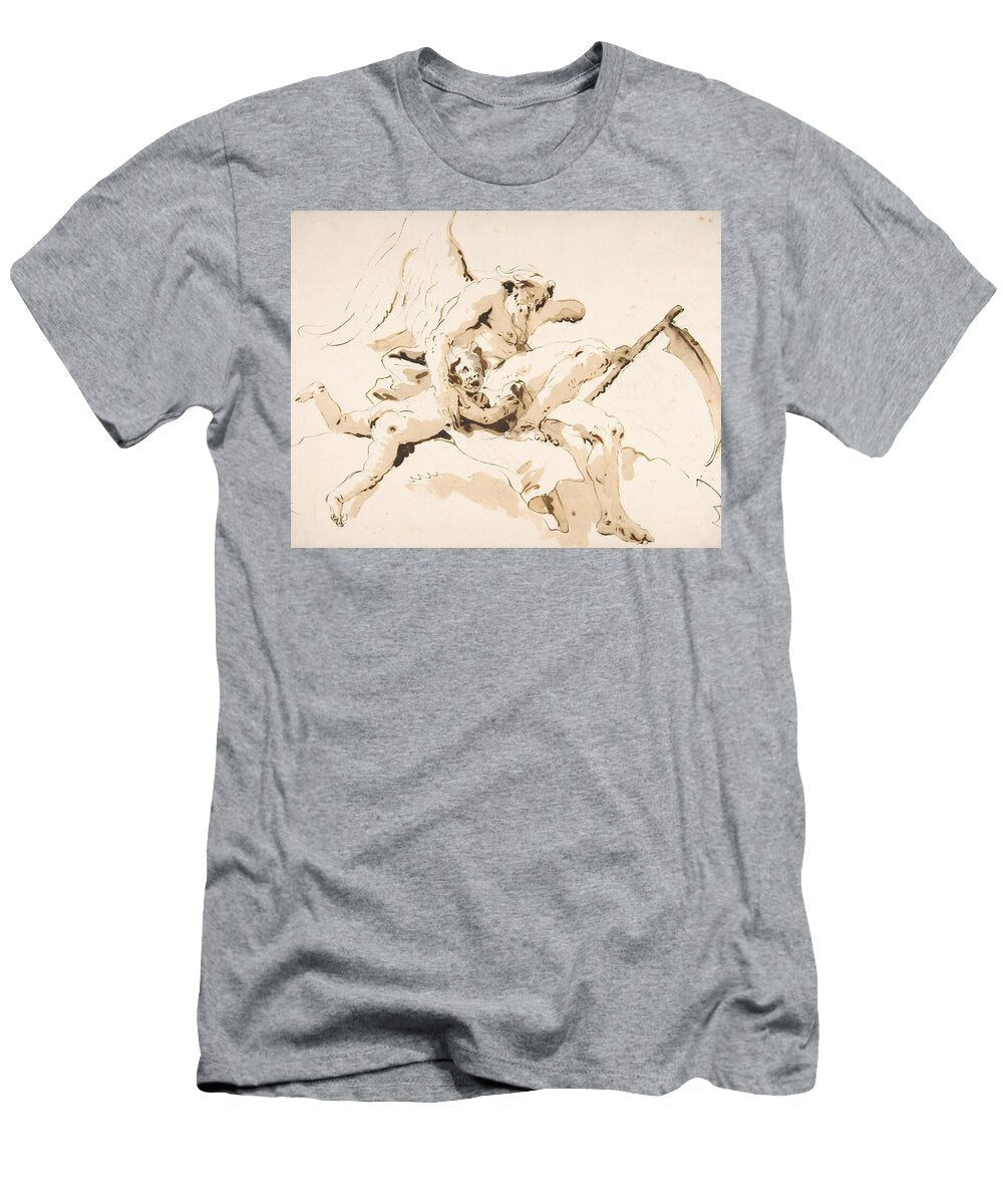 Time Seated Clutching a Putto Giovanni Battista Tiepolo Italian T-Shirt