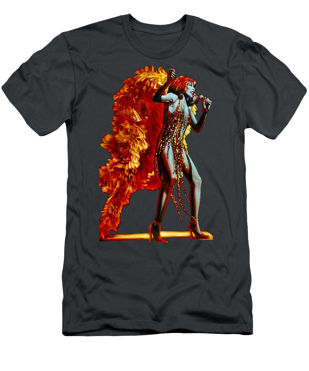 Tina Turner in Bob Mackies Flame Dress Oil on Velvet By Jorge Torrones Jorge Terrones T-Shirt