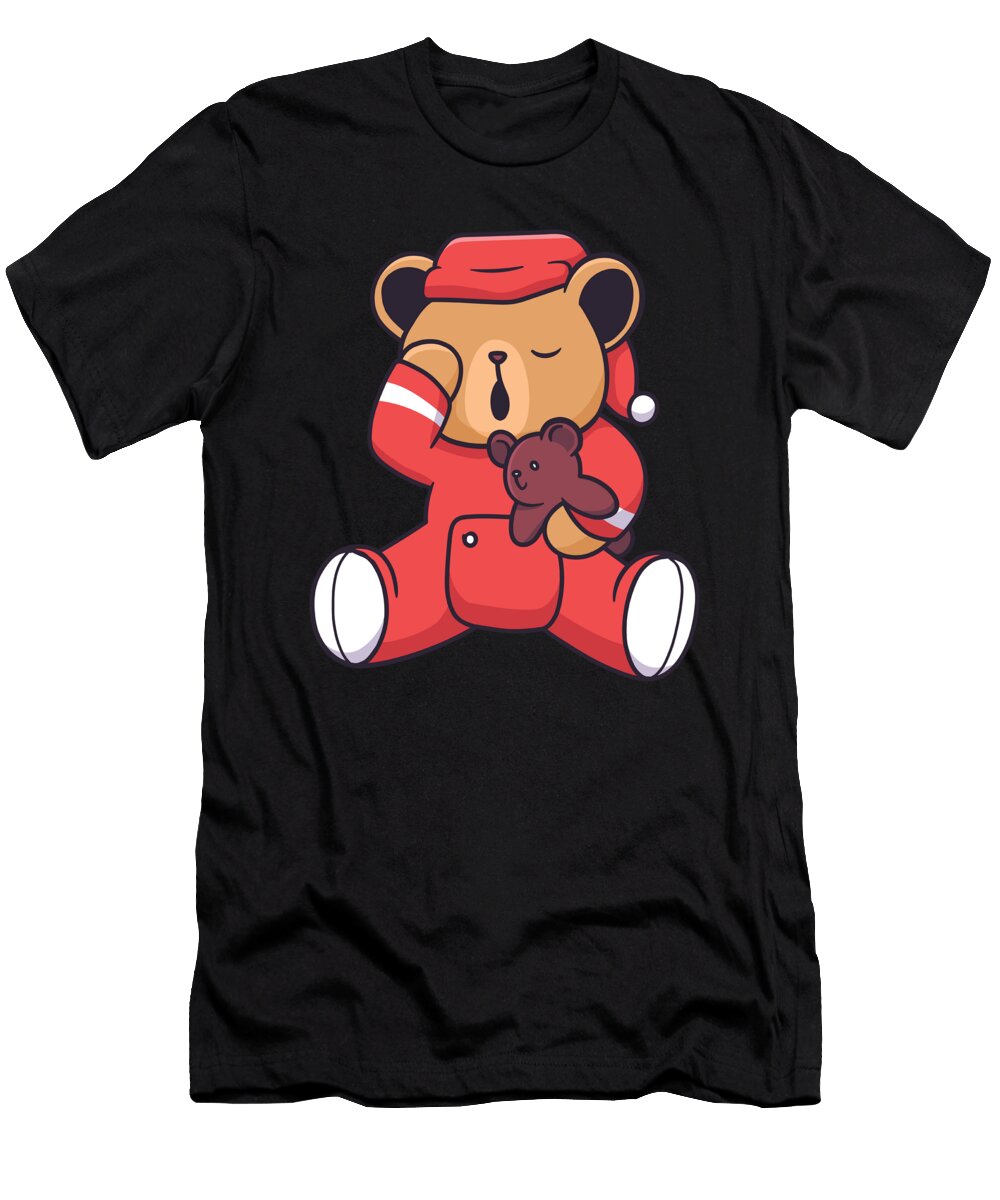 Tired Bear in Sleeping Dress Holding Teddy Bear Licensed Art T-Shirt