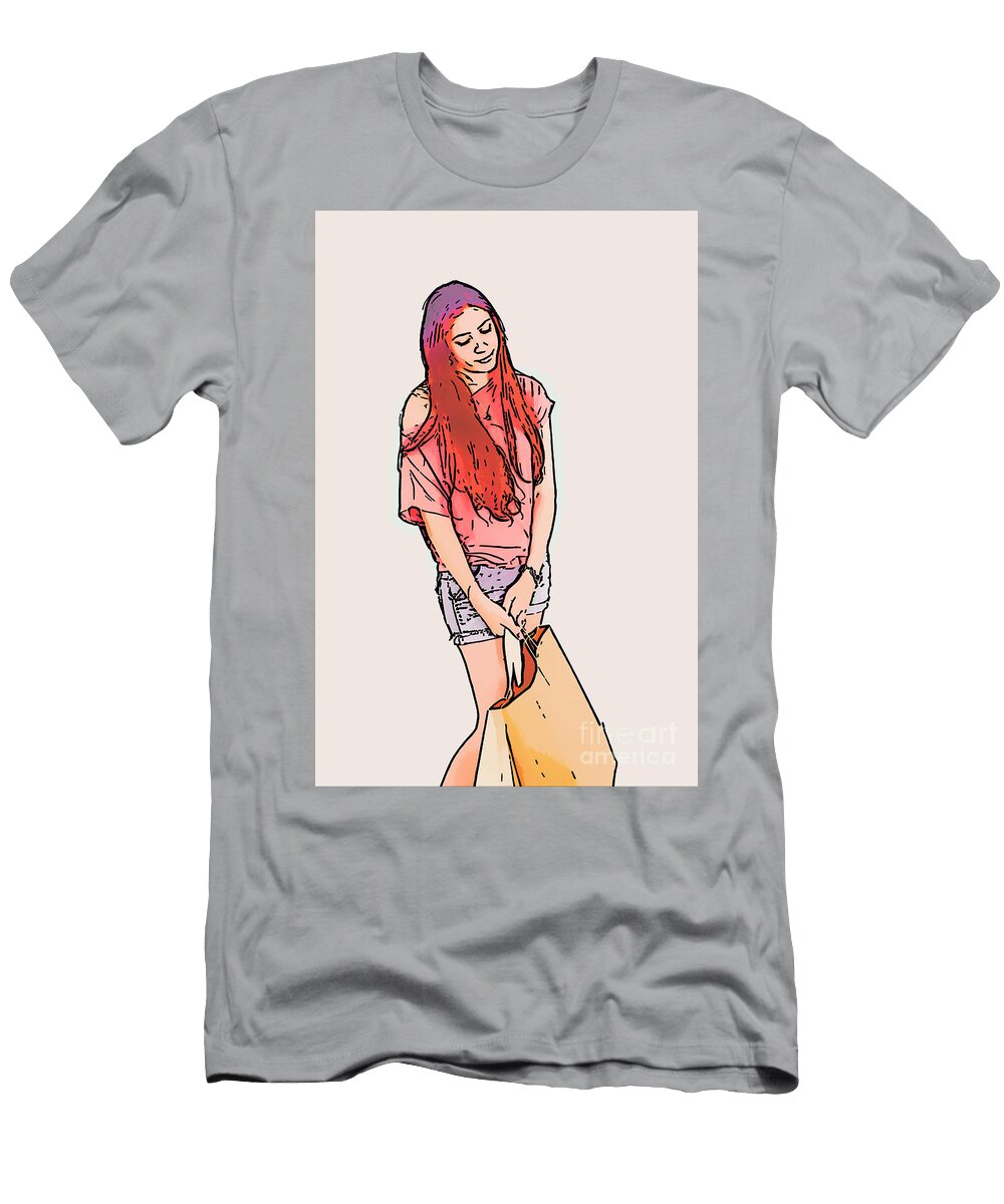 Tired Teen Shopper L3 Humorous Quotes T-Shirt