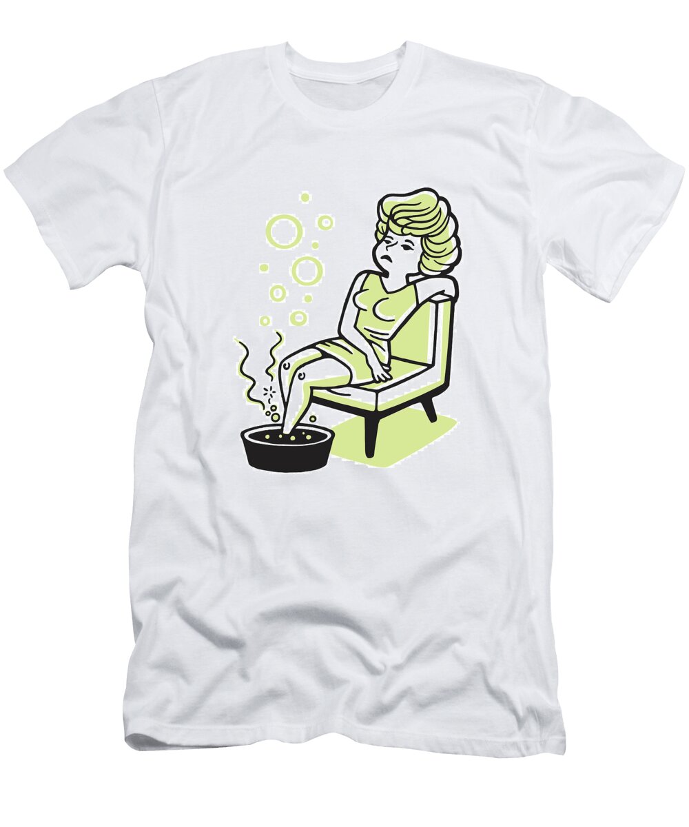Tired Woman Soaking Her Feet Csa Images T-Shirt