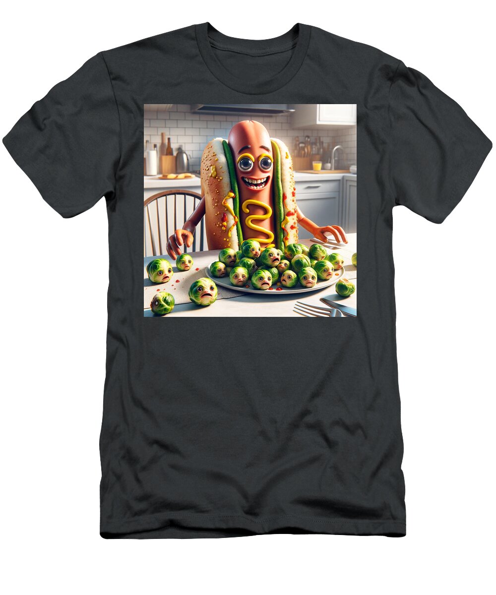 To Eat or Not to Eat the Hotdogs Vegetarian Dilemma Alberto Capitani T-Shirt