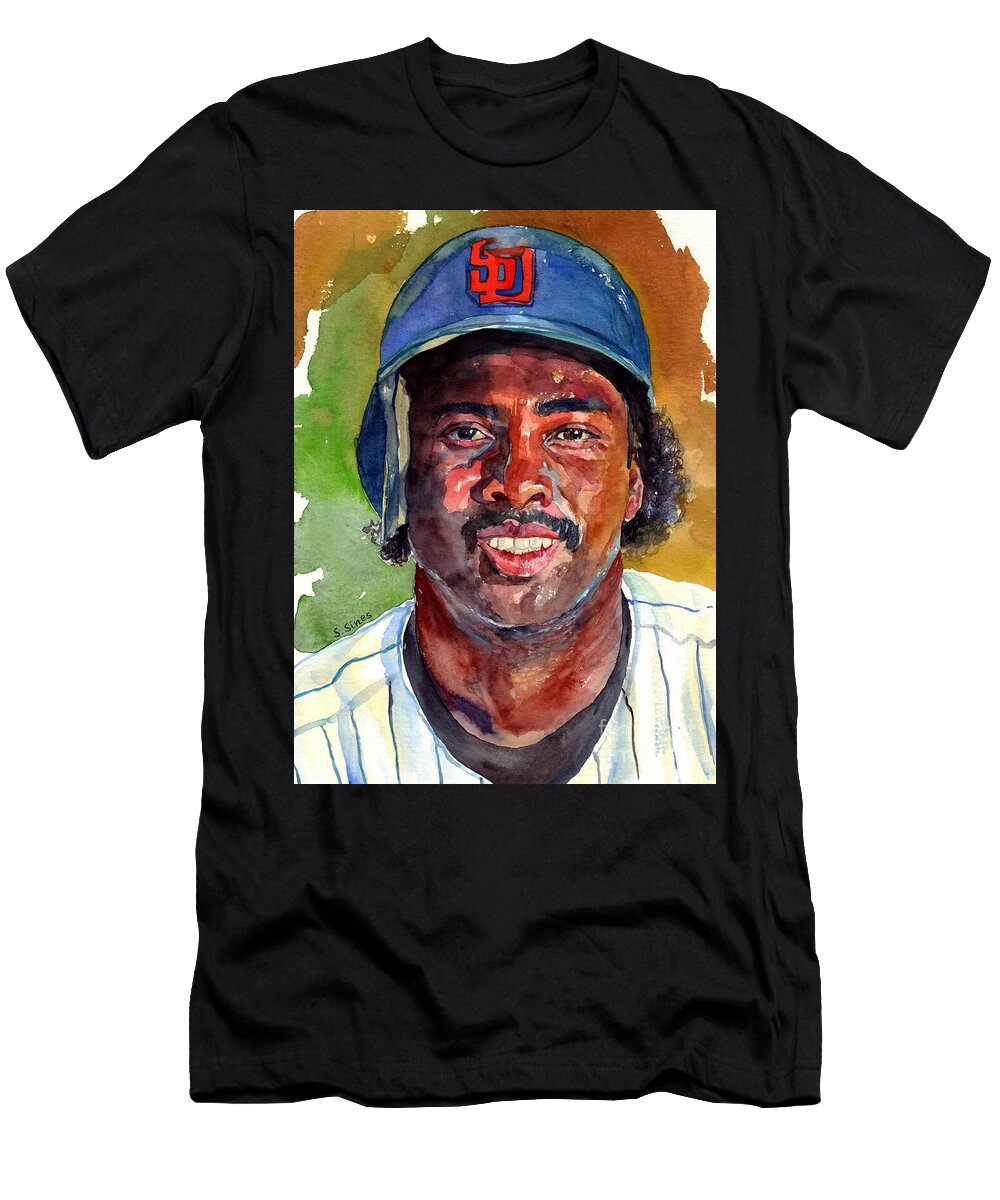 Tony Gwynn Portrait Lee Sinesby T-Shirt