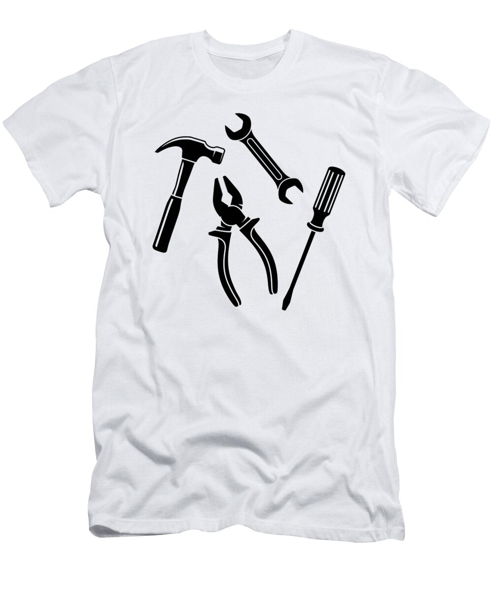 Tool Silhouettes on White Background Joanna Redesiuk T-Shirt