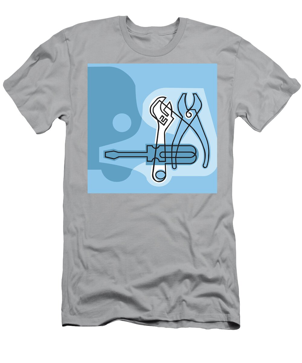 Tools on Blue Background Csa Images T-Shirt