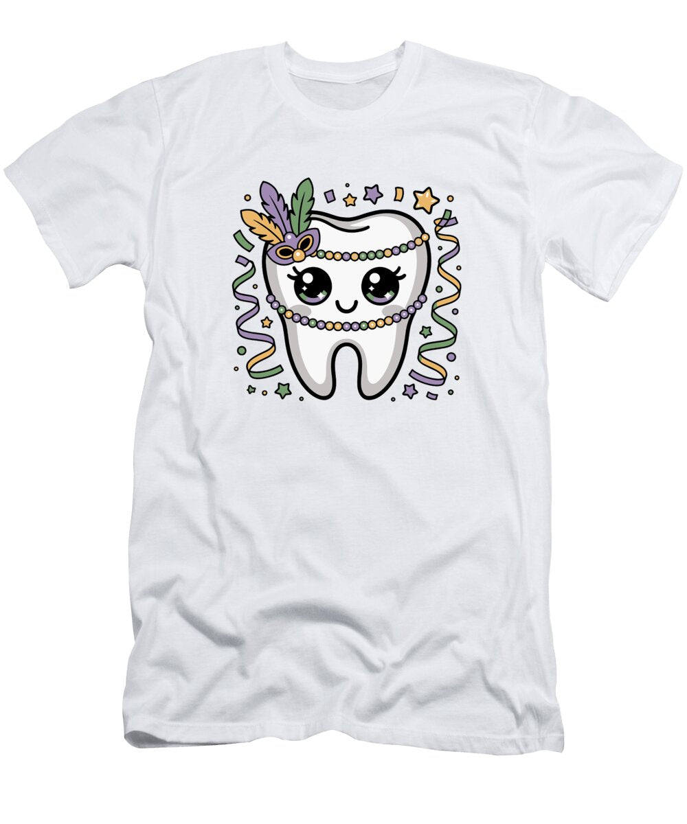 Tooth Celebrating with Mardi Gras Spirit Joanna Redesiuk T-Shirt