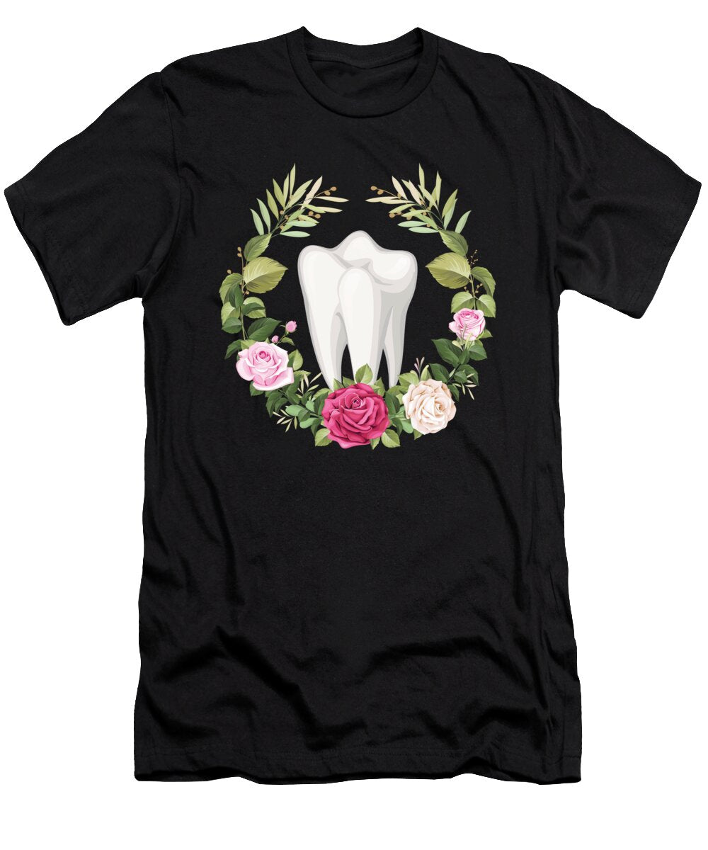 Tooth Teeth Flowers Dentist Dental Doctor Gift Thomas Larch T-Shirt