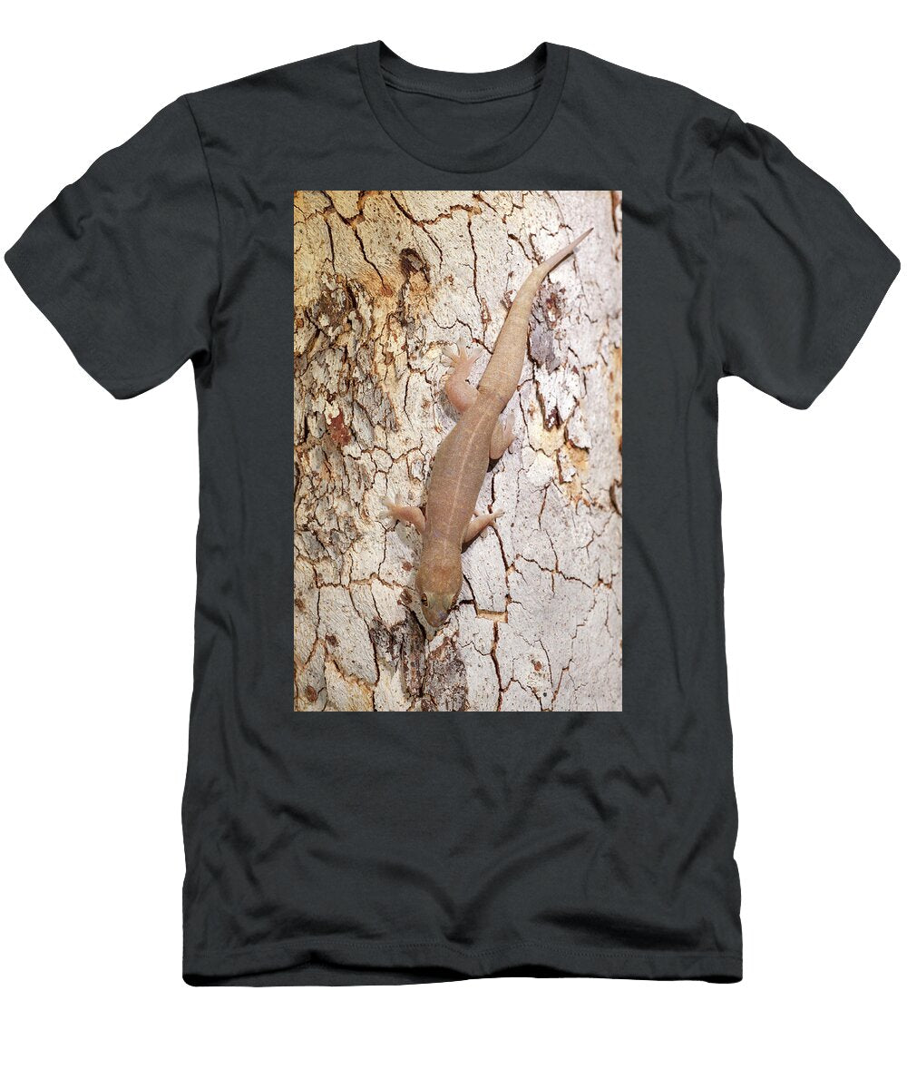 Top End Dtella Gecko Camouflaged Against Tree Bark Lake Steven David Miller Natureplcom T-Shirt