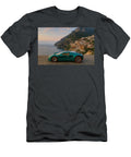 Toy Car Overlooking Cliffside Village Bruce Roker T-Shirt