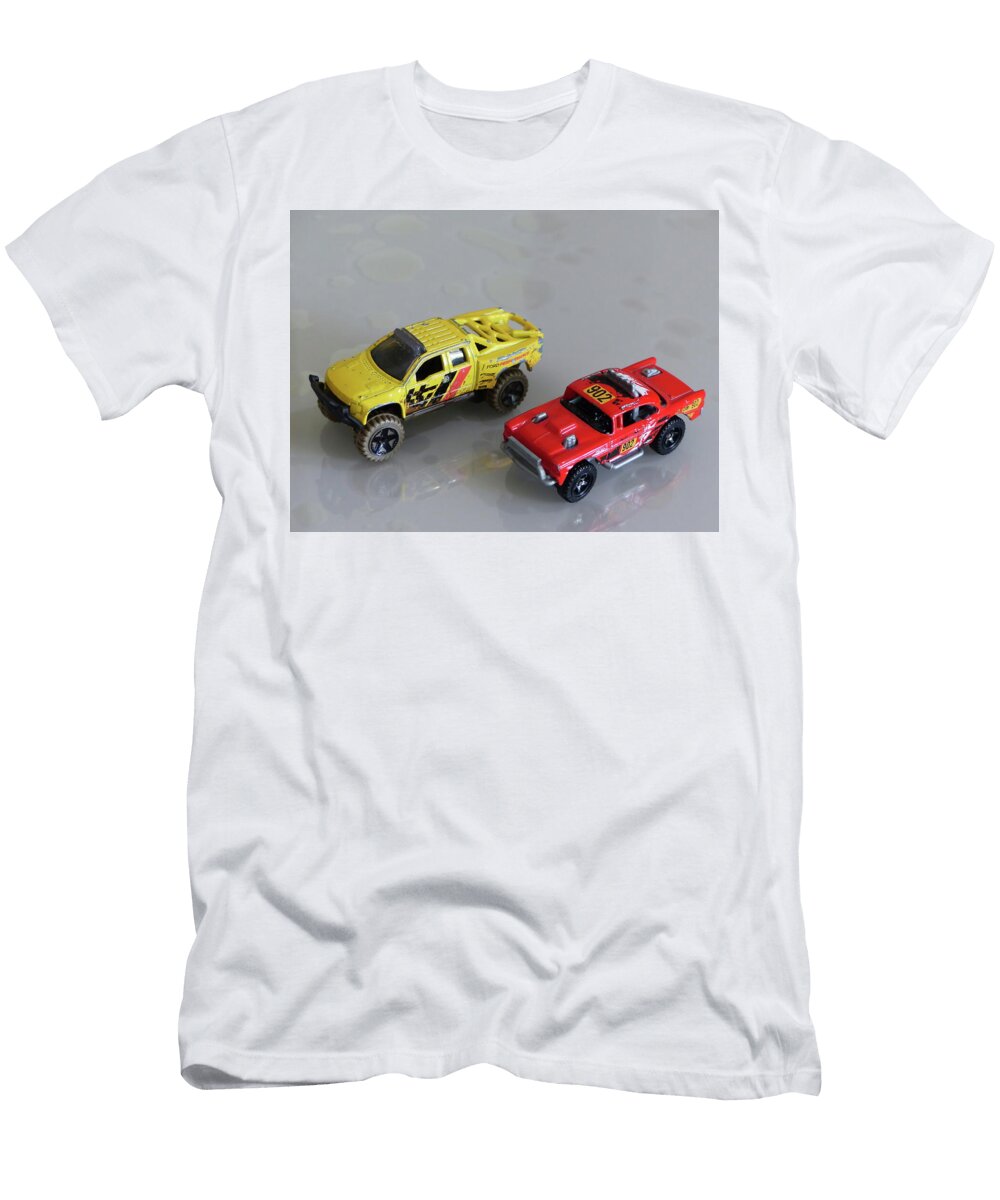 Toy Racing Cars on Wet Surface Carlos Amaro T-Shirt
