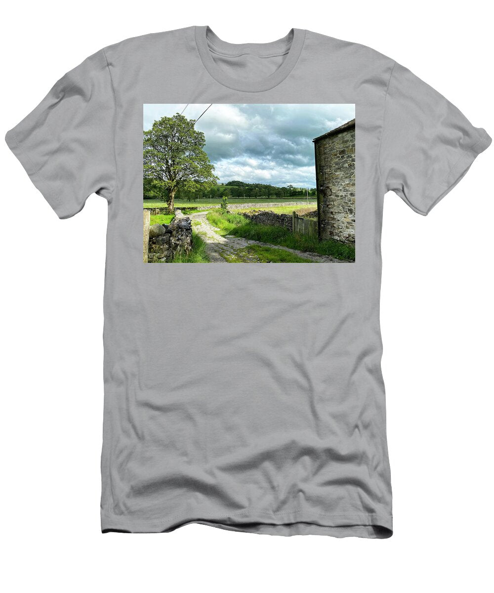 Track Past an Old Barn in Kirby Malham UK Derek Oldfield T-Shirt