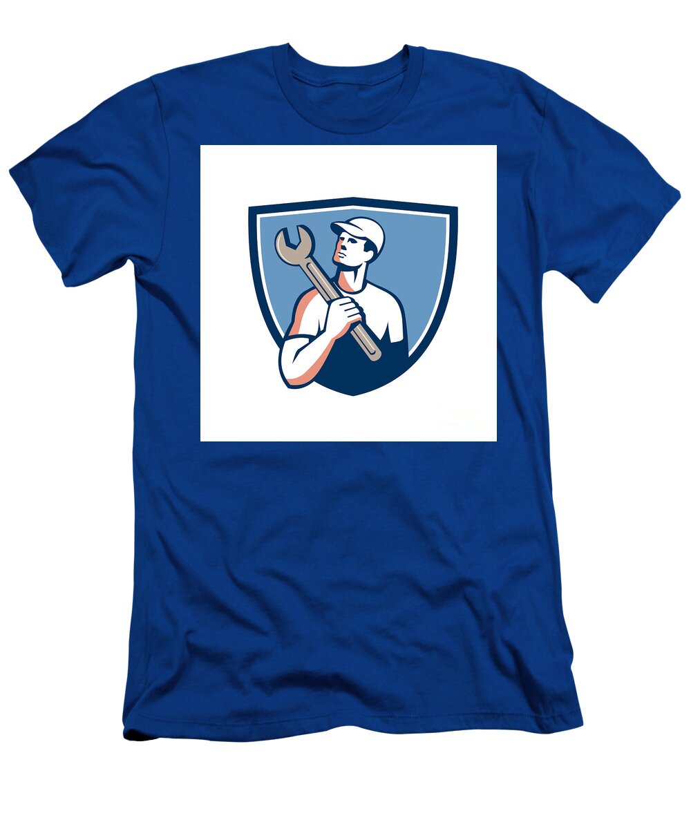 Tradesman Mechanic Spanner Crest Retro Aloysius Patrimonio T-Shirt