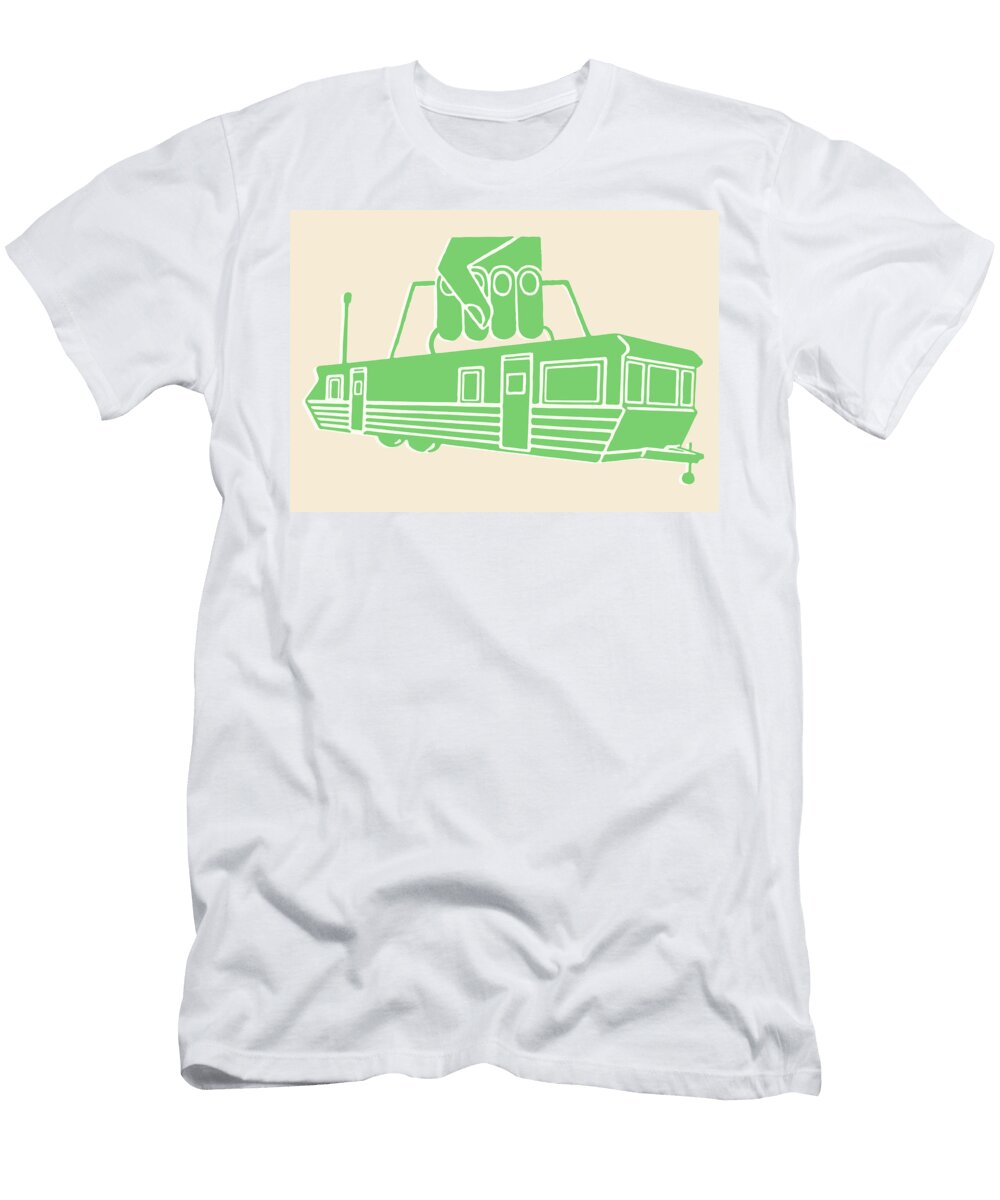 Trailer with Handle Being Picked Up Csa Images T-Shirt