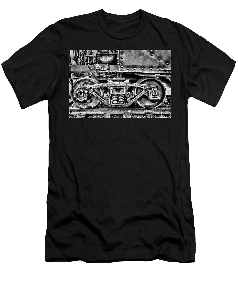 Train Wheels Detail in Black and White Paul Ward T-Shirt