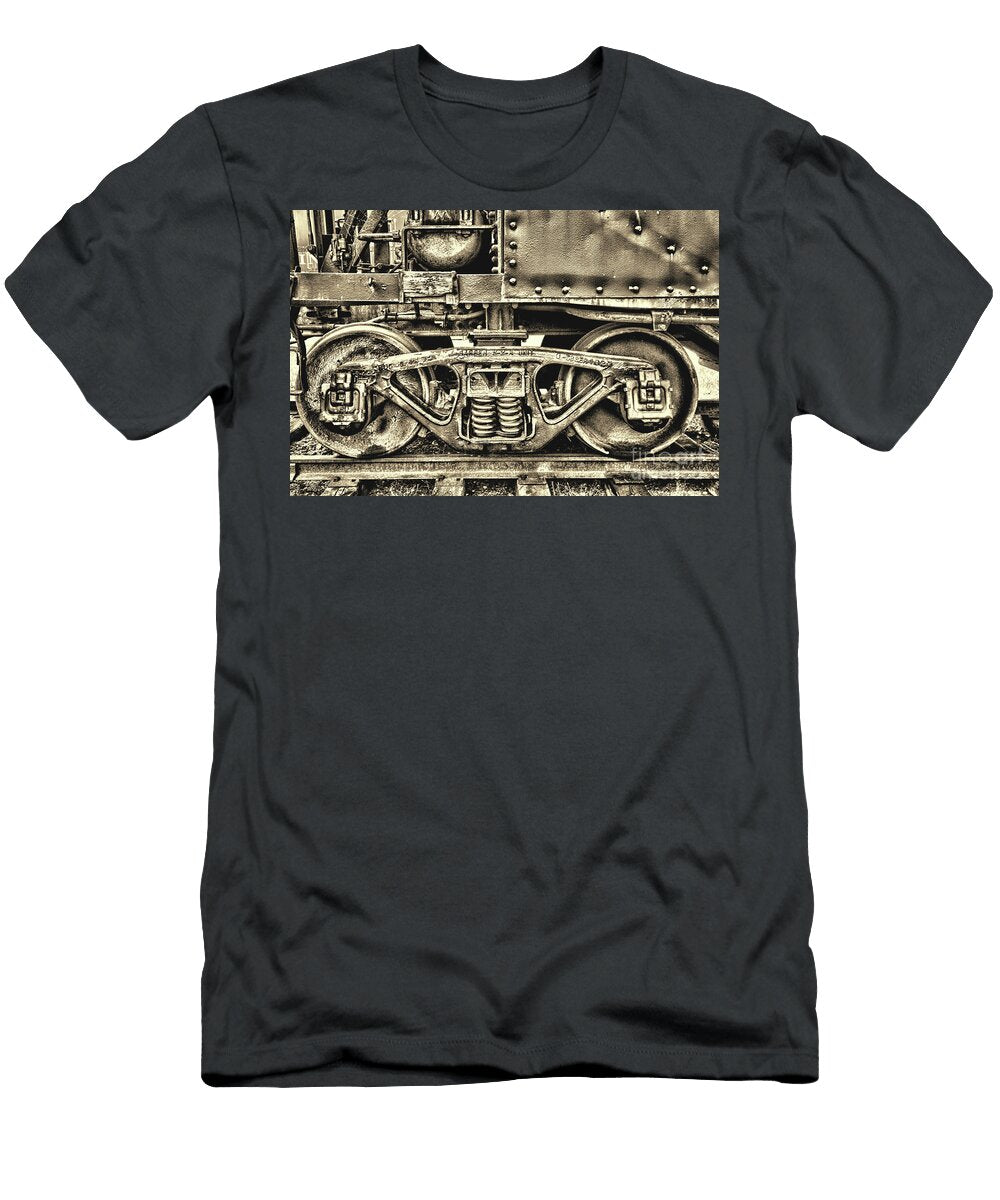 Train Wheels Detail in Sepia Paul Ward T-Shirt