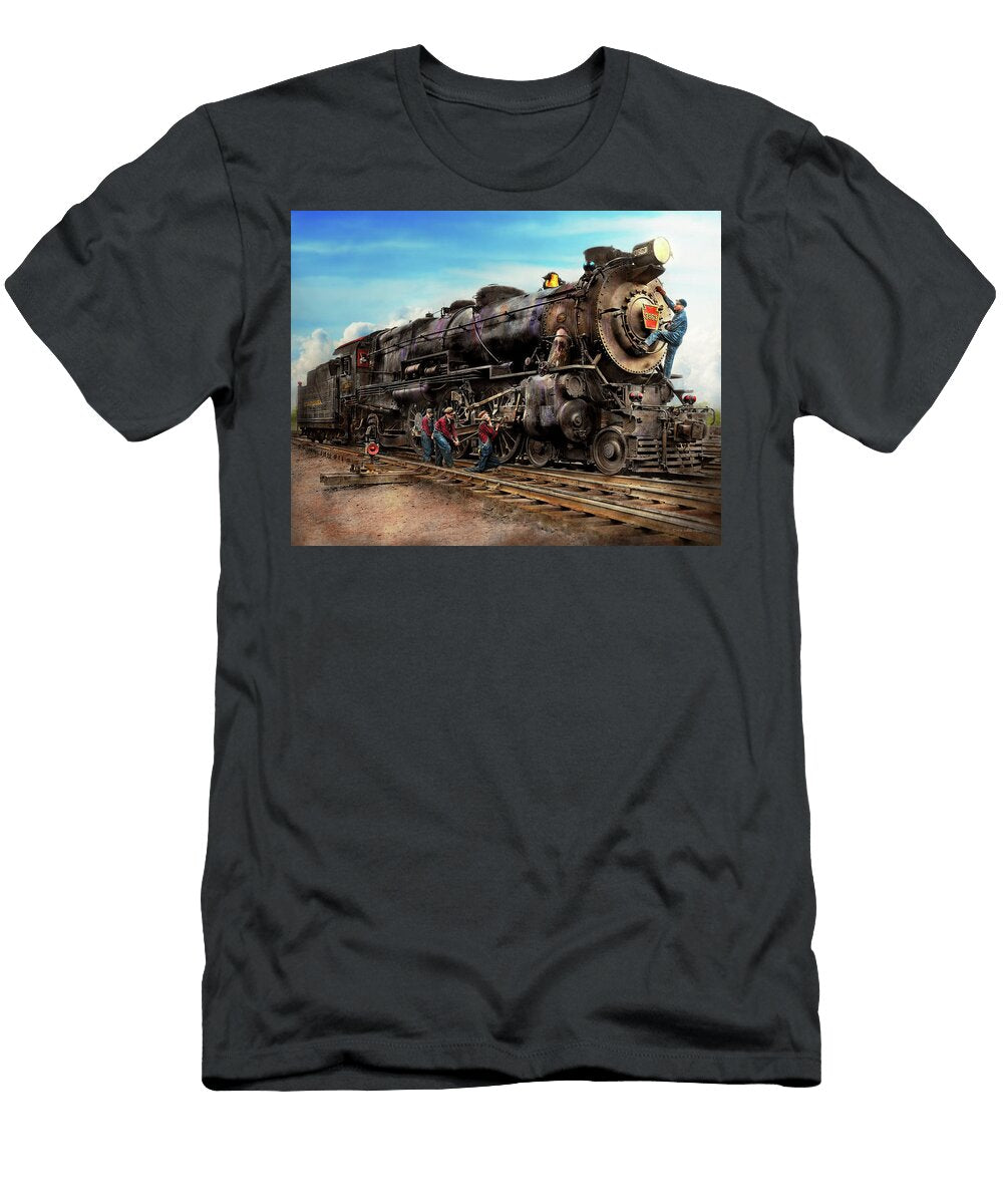 Train Working on the Railroad 1930 Mike Savad T-Shirt
