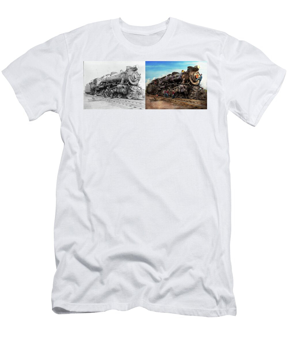 Train Working on the Railroad 1930 Side By Side Mike Savad T-Shirt