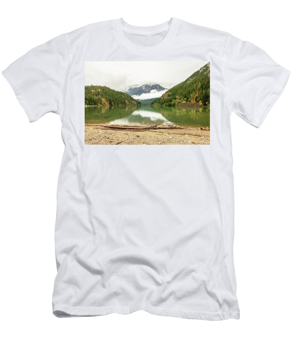 Tranquil Mountain Lake View Garth Steger T-Shirt