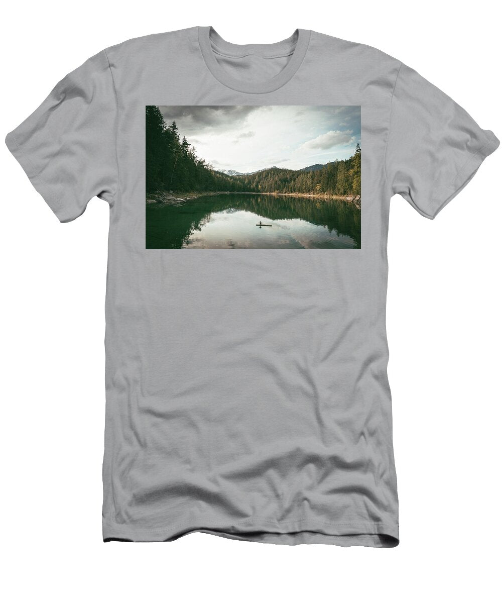 Trees Near Body of Water During Daytime Eibsee Germany Julien T-Shirt