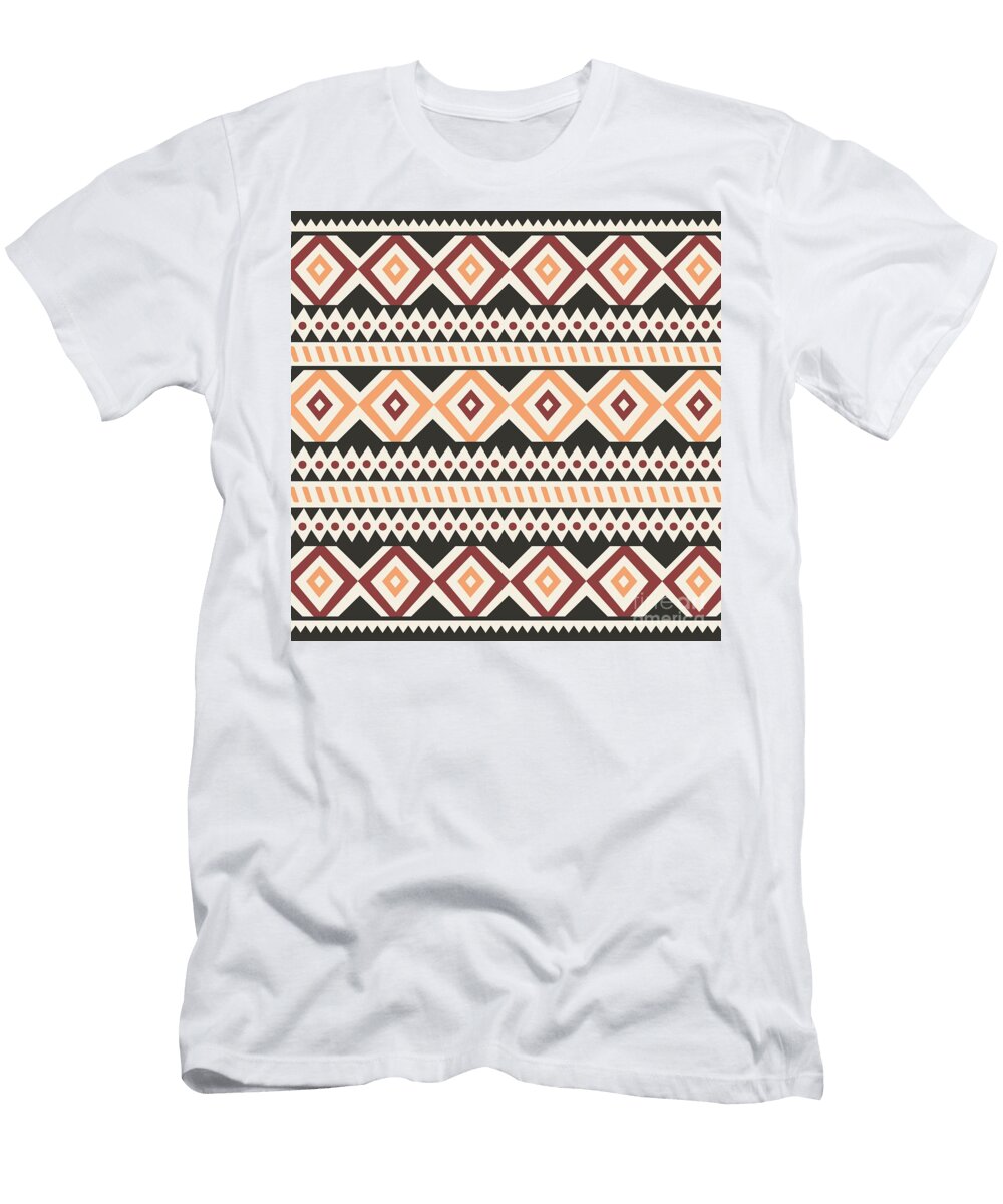 Tribal Ethnic Colorful Bohemian Pattern with Geometric Elements Jelena Obradovic T-Shirt