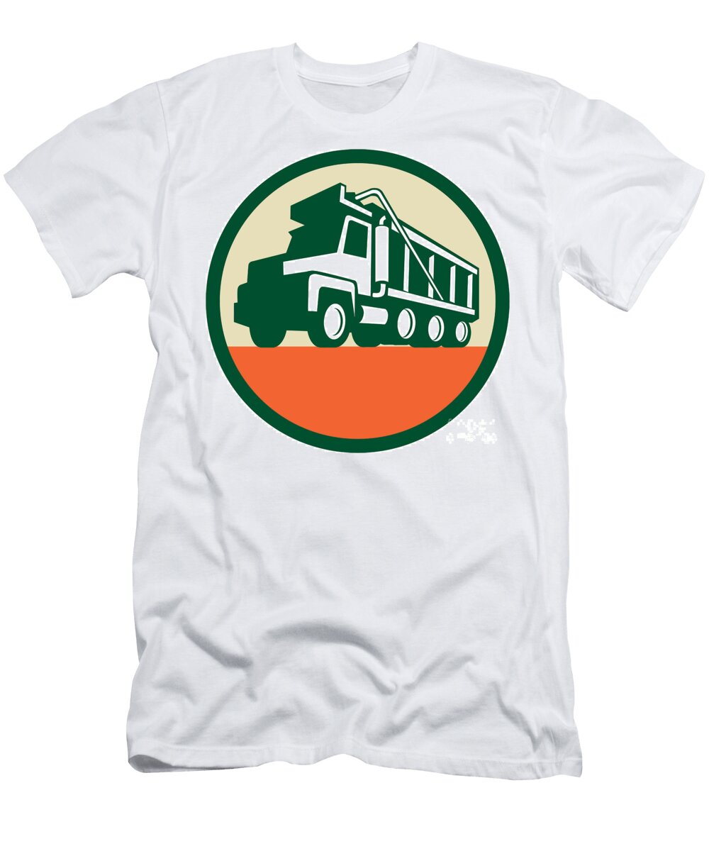 Triple Axle Dump Trunk Low Angle Circle Retro Aloysius Patrimonio T-Shirt