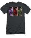 Triptych of Michael Jackson with Flowers Lilac Red Green Sparkle Museum of Exquisities T-Shirt