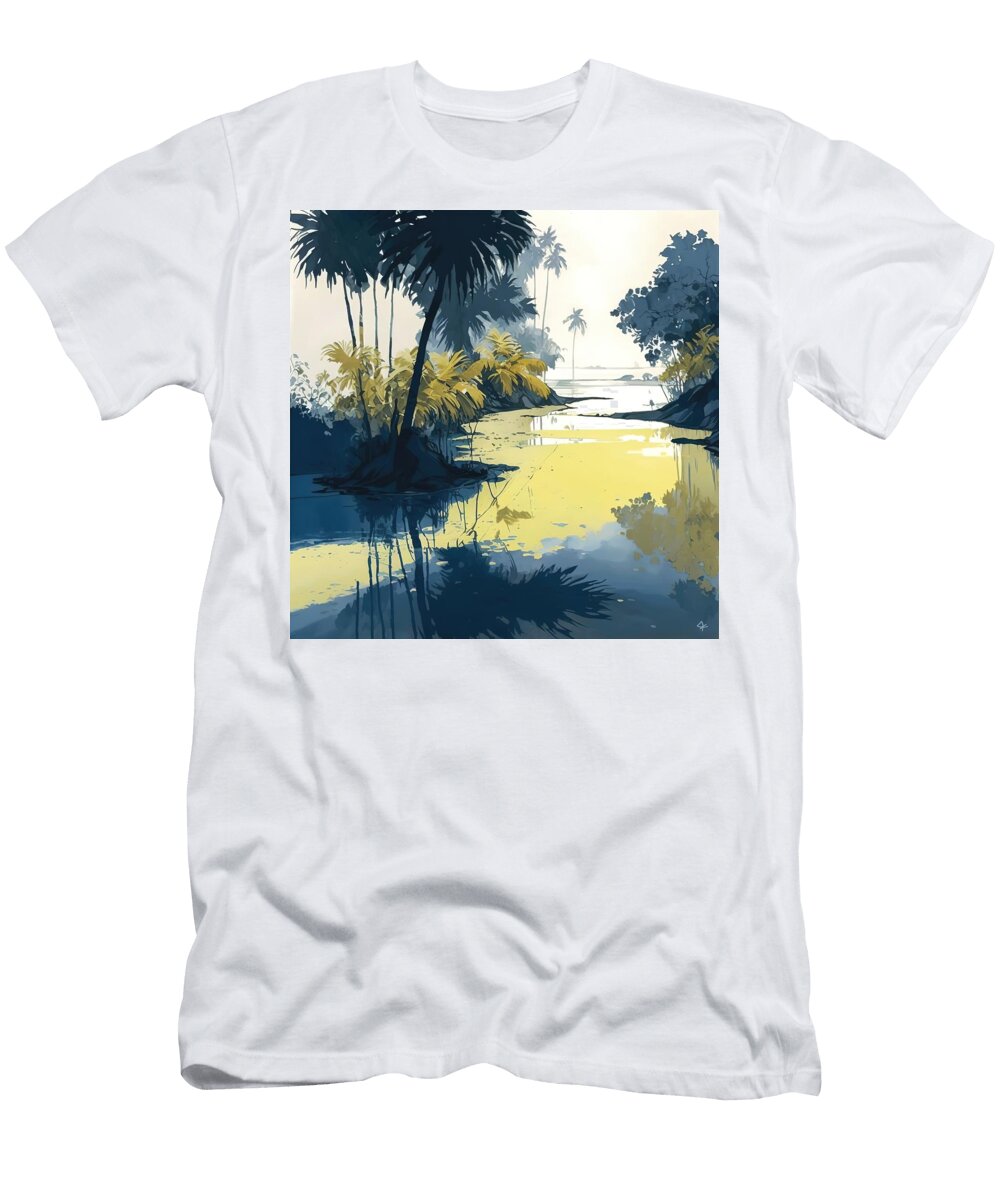Tropical Day in Blue and Yellow Dennis Kirby T-Shirt