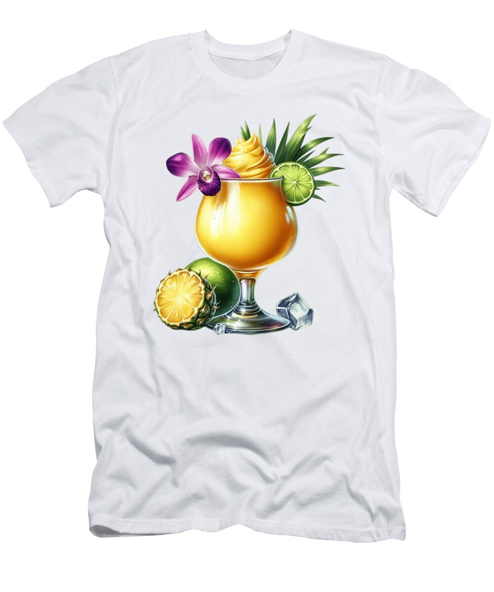 Tropical Fruit Cocktail with Orchid Shawn Goth T-Shirt