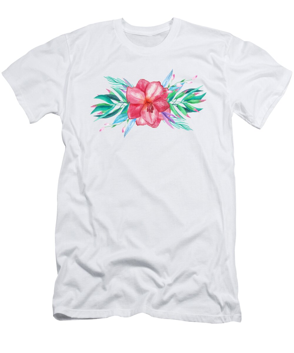 Tropical Watercolor Bouquet 5 Elaine Plesser T-Shirt