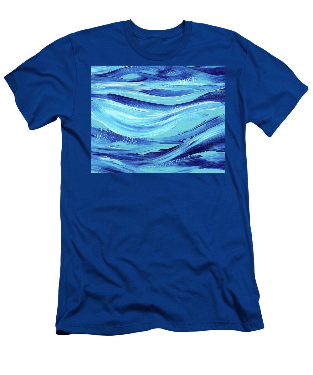 Turquoise Blue Curving Sea Waves Irina Sztukowski T-Shirt
