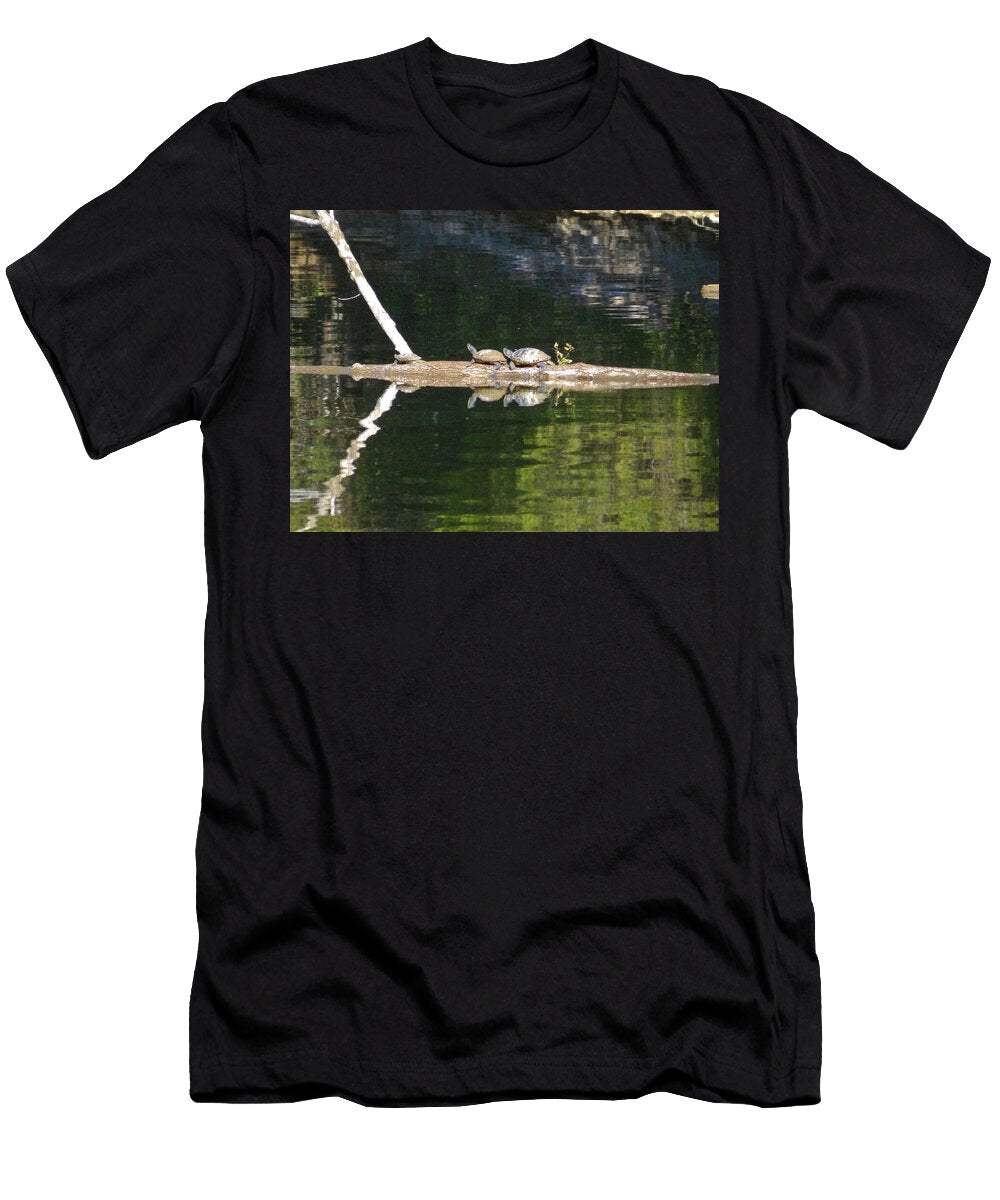 Turtles Basking on a Log Alan Kirby T-Shirt