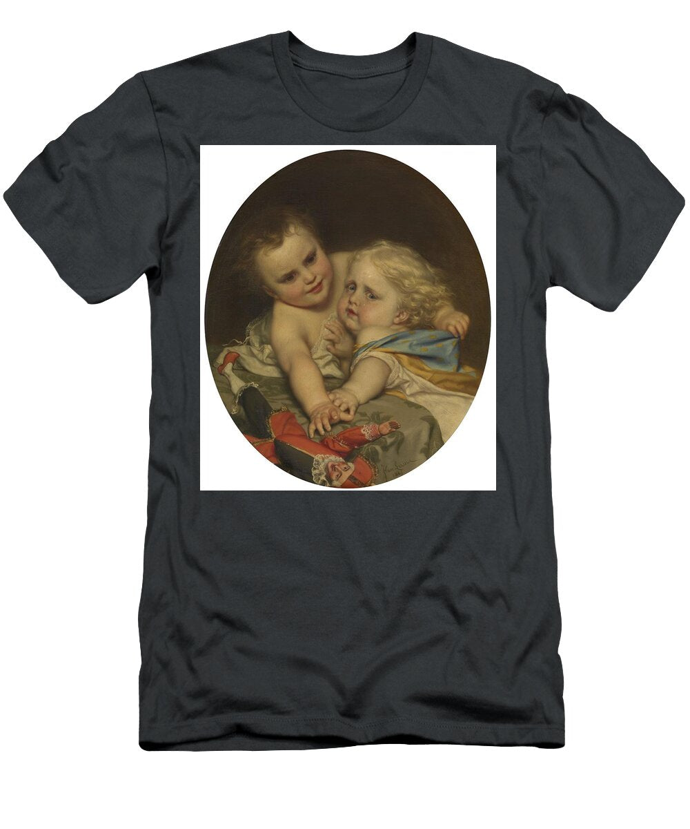 Two Children Playing Around Jozef Van Lerius T-Shirt